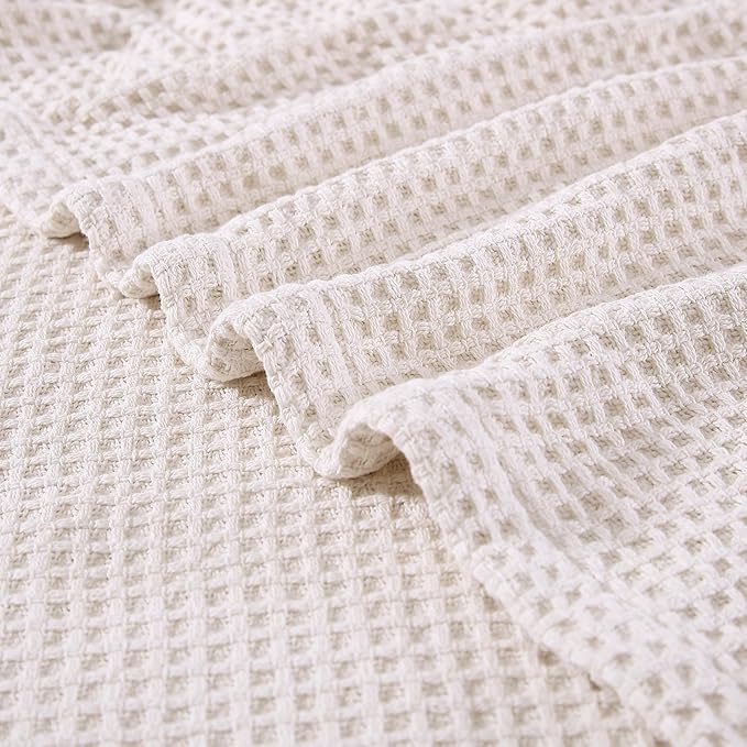 Eddie Bauer Blanket Soft Waffle Weave Bedding, Medium Weight Bedroom Decor, Softens Every Wash, King, White