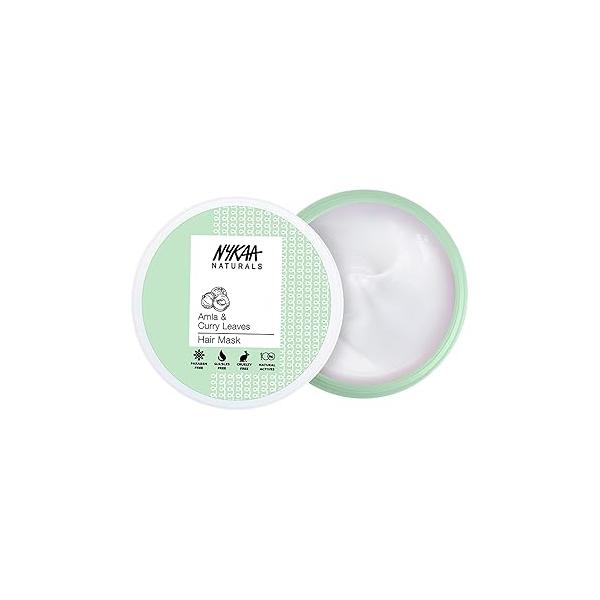 Nykaa Naturals Hair Mask, Amla and Curry Leaves, 6.76 oz - Promotes Growth, Fights Loss Safe on Colored Nourishing Mask for Thin