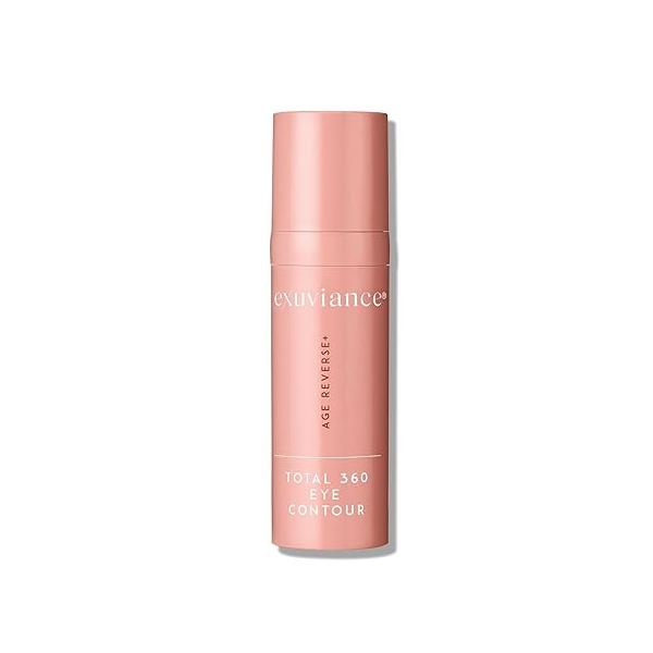 EXUVIANCE AGE REVERSE+ Total 360 Eye Contour, Anti-Aging Cream, Brightens Dark Circles, Firms and Tightens Fine Lines Wrinkles, with Caffeine, Hyaluronic Acid, Peptides, 15g