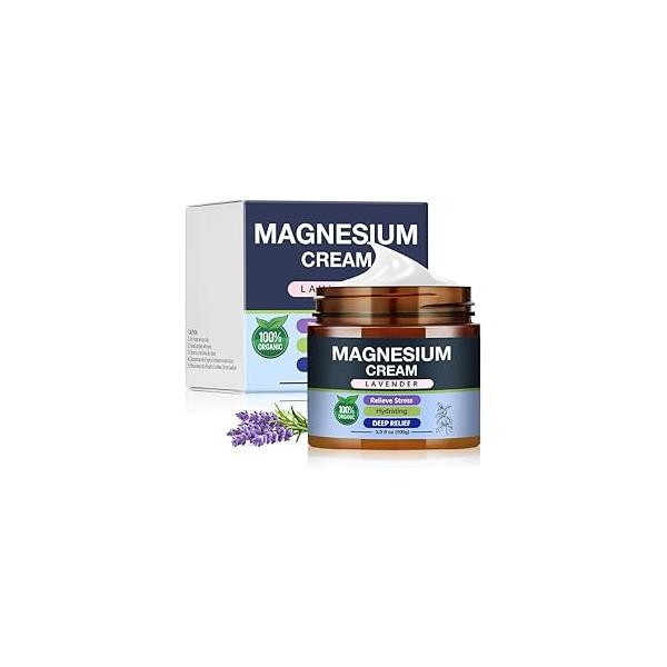 Magnesium Cream for Sleep - Soothing Nighttime Lotion Kids & Adults Sweet Butter with Topical Leg Cramps, Relaxation Skincare Lavender Scented