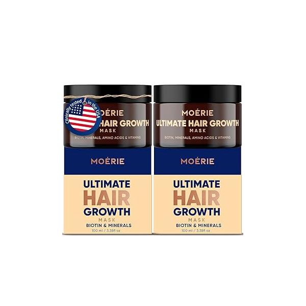Moerie Hair Growth & Repair Mask - Restorative, Vegan-Friendly Treatment for Longer, Thicker, Fuller 100ml, 2 pack