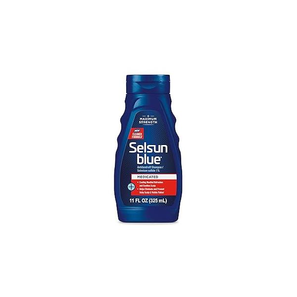 Selsun Blue Medicated Antidandruff Shampoo, Maximum Strength Scalp Treatment With Selenium Sulfide, 11 fl. oz.